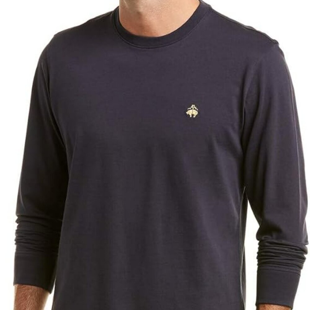 NWT Size S Brooks Brothers Long Sleeve Cotton Tee Men’s Crewneck Black